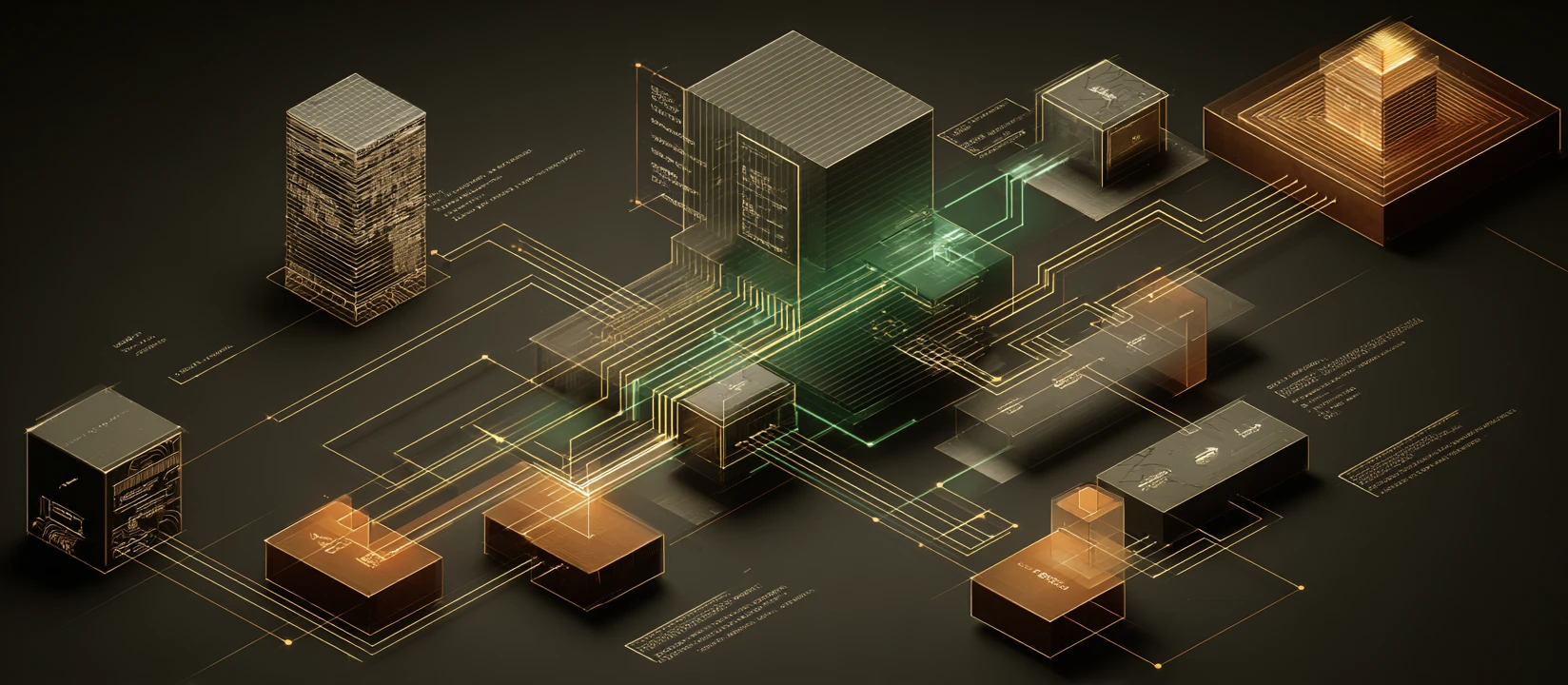 Abstract concept for AI workflow automation and structured commentary.